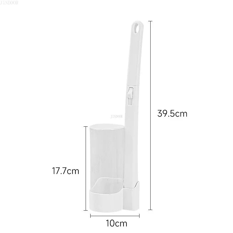 Disposable Toilet Brush Replacement Heads – Long Handle Bathroom Cleaner Set