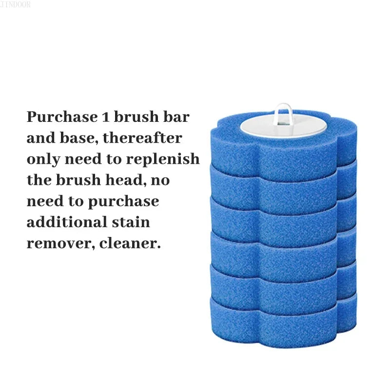 Disposable Toilet Brush Replacement Heads – Long Handle Bathroom Cleaner Set