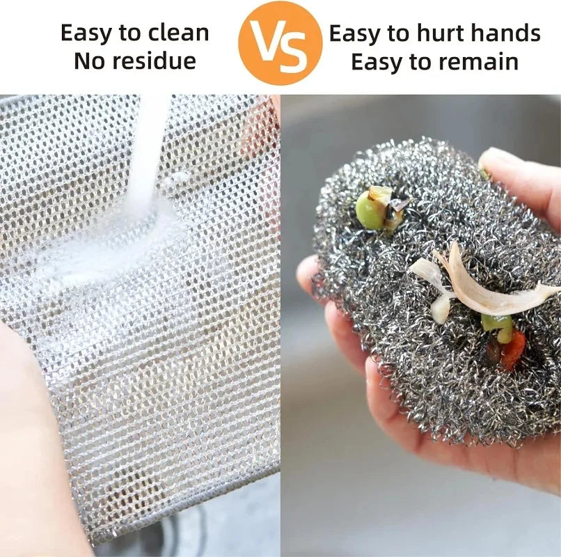 20PCS Heavy-Duty Steel Wire Cleaning Cloth – Non-Scratch & Ultra-Durable Kitchen Scrubber