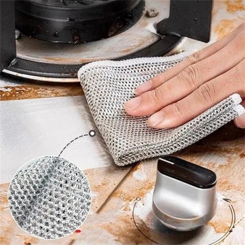 20PCS Heavy-Duty Steel Wire Cleaning Cloth – Non-Scratch & Ultra-Durable Kitchen Scrubber