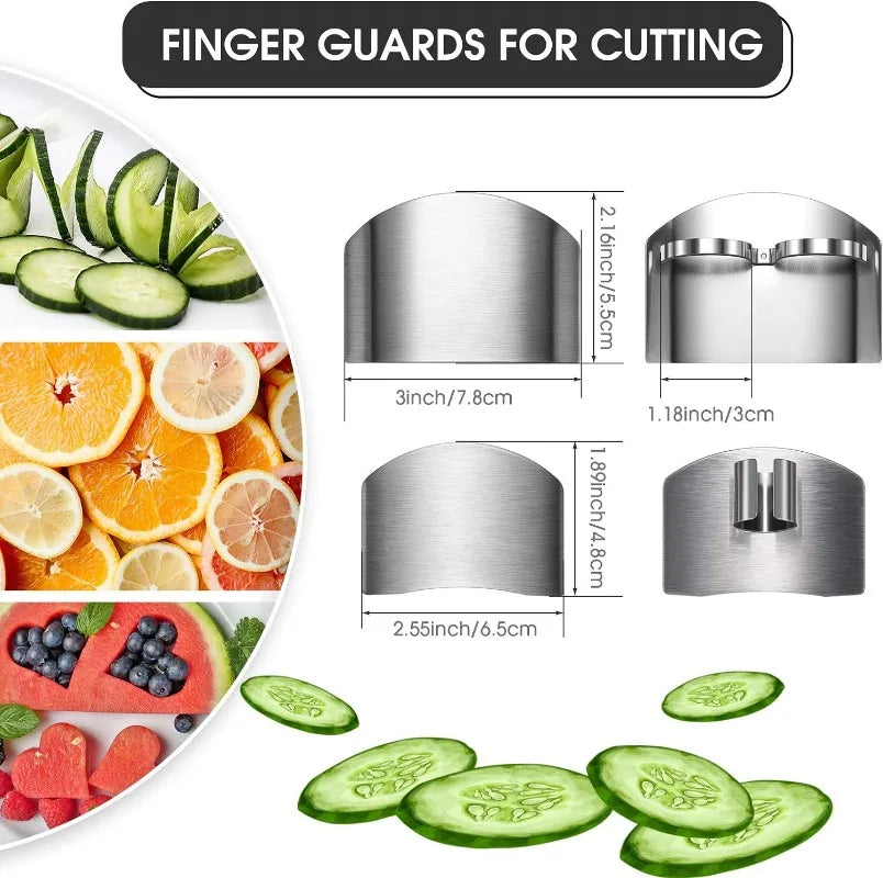 Stainless Steel Finger Guard – Adjustable Thumb & Finger Protector for Safe Vegetable Cutting