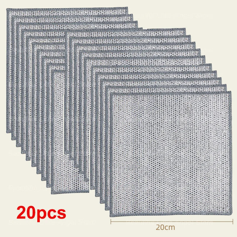 20PCS Heavy-Duty Steel Wire Cleaning Cloth – Non-Scratch & Ultra-Durable Kitchen Scrubber