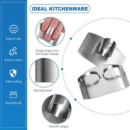 Stainless Steel Finger Guard – Adjustable Thumb & Finger Protector for Safe Vegetable Cutting