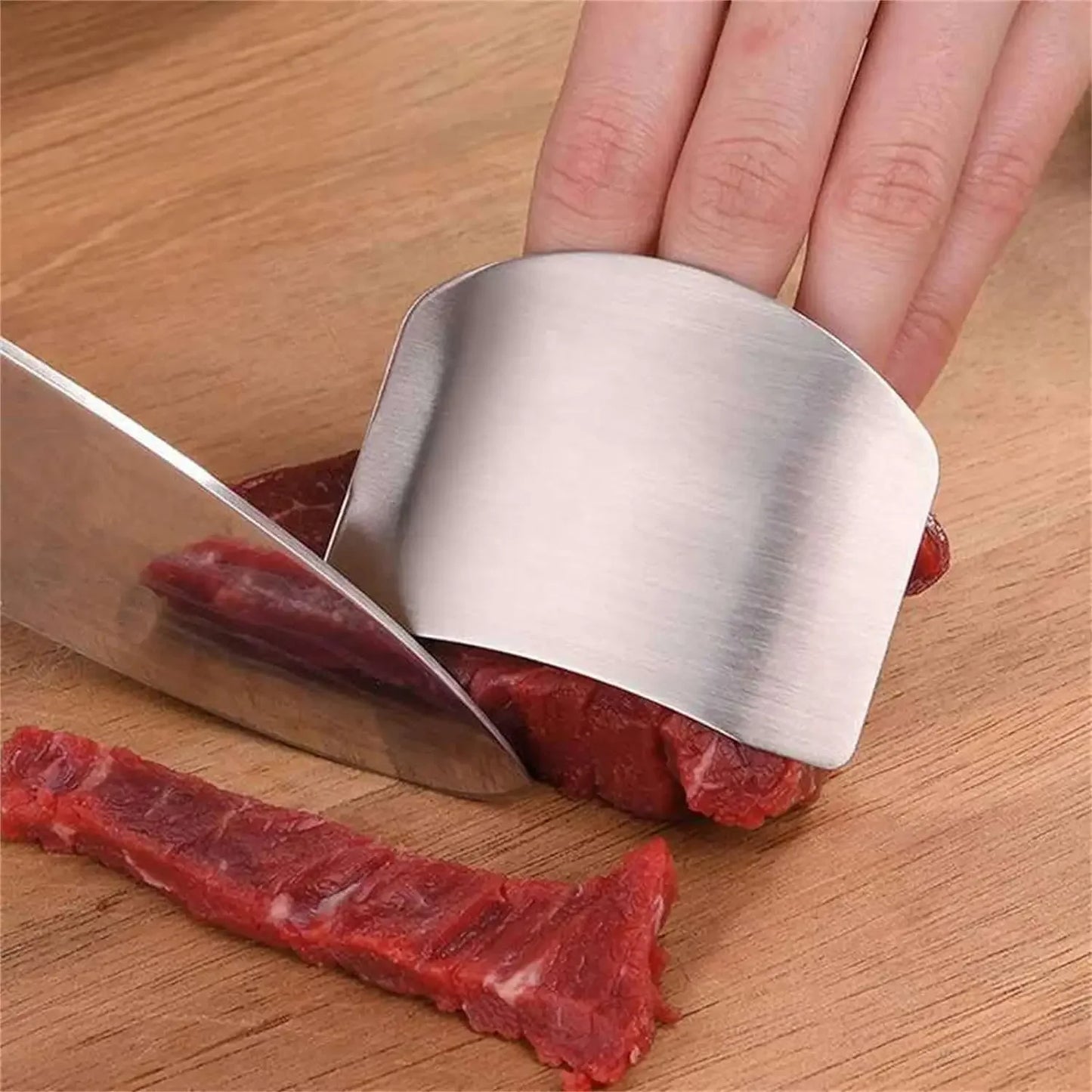 Stainless Steel Finger Guard – Adjustable Thumb & Finger Protector for Safe Vegetable Cutting