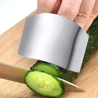 Stainless Steel Finger Guard – Adjustable Thumb & Finger Protector for Safe Vegetable Cutting