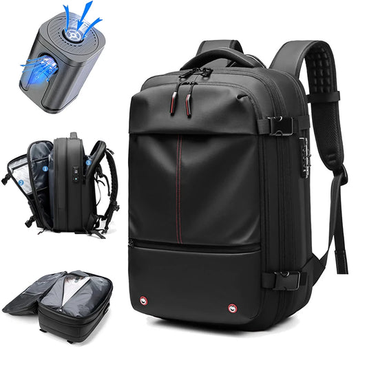 Expandable 17-Inch Vacuum Compression Laptop Backpack – Large Capacity Travel & Business Bag