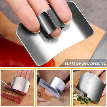 Stainless Steel Finger Guard – Adjustable Thumb & Finger Protector for Safe Vegetable Cutting