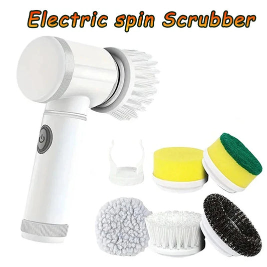 Electric Spin Scrubber with 5 Brush Heads